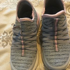 Gray and Pink Slip on sneakers girls size 13